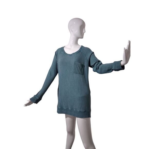 Soft Surroundings Womens size XL Waffle Knit Pocket Crewneck Casual Alternative - Picture 5 of 13